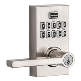 917 SmartCode Matte Black Contemporary Electronic Single-Cylinder Halifax Door Lever Featuring SmartKey Security - Super Arbor
