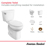 American Standard Mainstream White WaterSense Round Chair Height 2-Piece Toilet, 12-in Rough-In