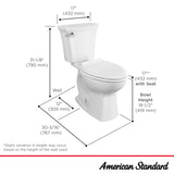 American Standard Edgemere White WaterSense Elongated Chair Height 2-Piece Toilet, 12-in Rough-In