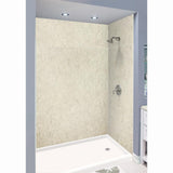 Expressions 36 in. x 60 in. x 72 in. 3-Piece Easy Up Adhesive Alcove Shower Wall Surround in White - Super Arbor