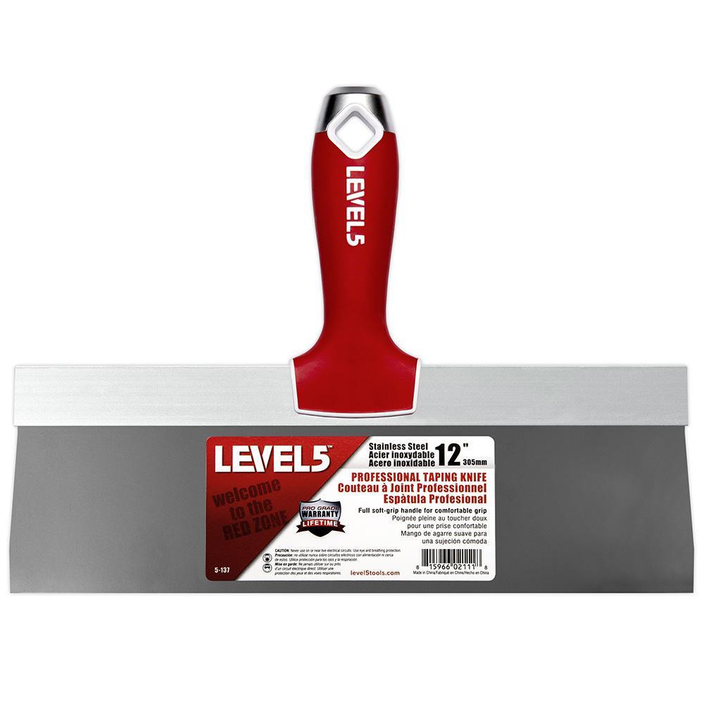 12 in. Stainless Steel Taping Knife with Soft Grip - Super Arbor