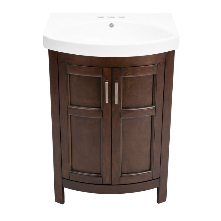 Style Selections Morecott 23.75-in Chocolate Single Sink Bathroom Vanity with White Vitreous China Top