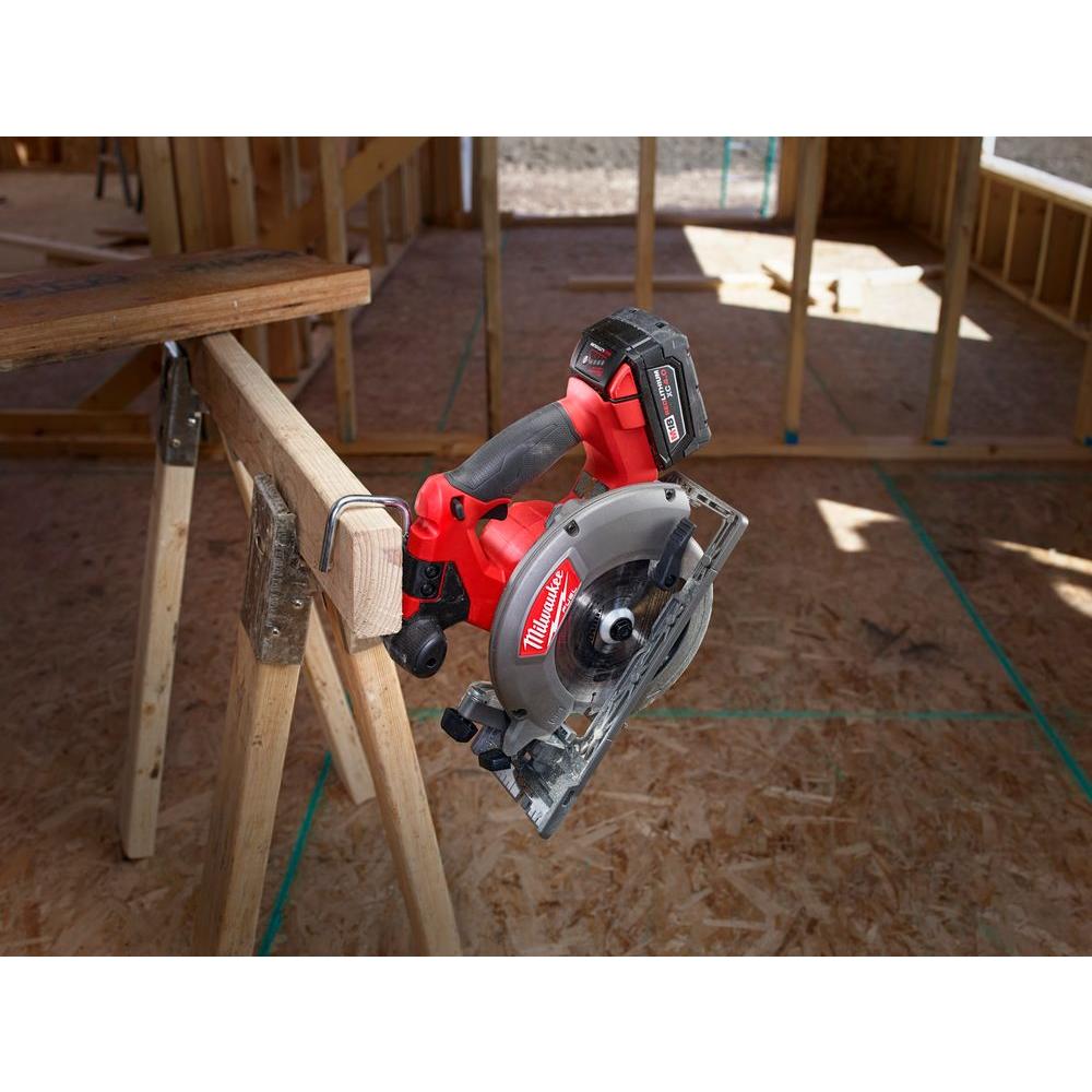 M18 FUEL 18-Volt Lithium-Ion Brushless Cordless 6-1/2 in. Circular Saw Kit with One 5.0 Ah Battery, Charger, Tool Bag - Super Arbor