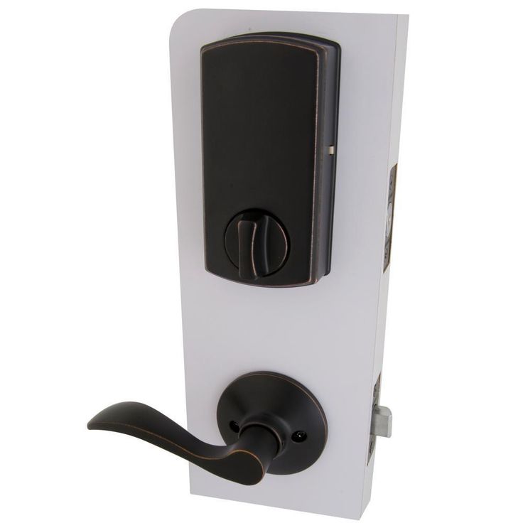 Castle Aged Bronze Electronic Single Cylinder Deadbolt with Naples Passage Lever Combo Pack