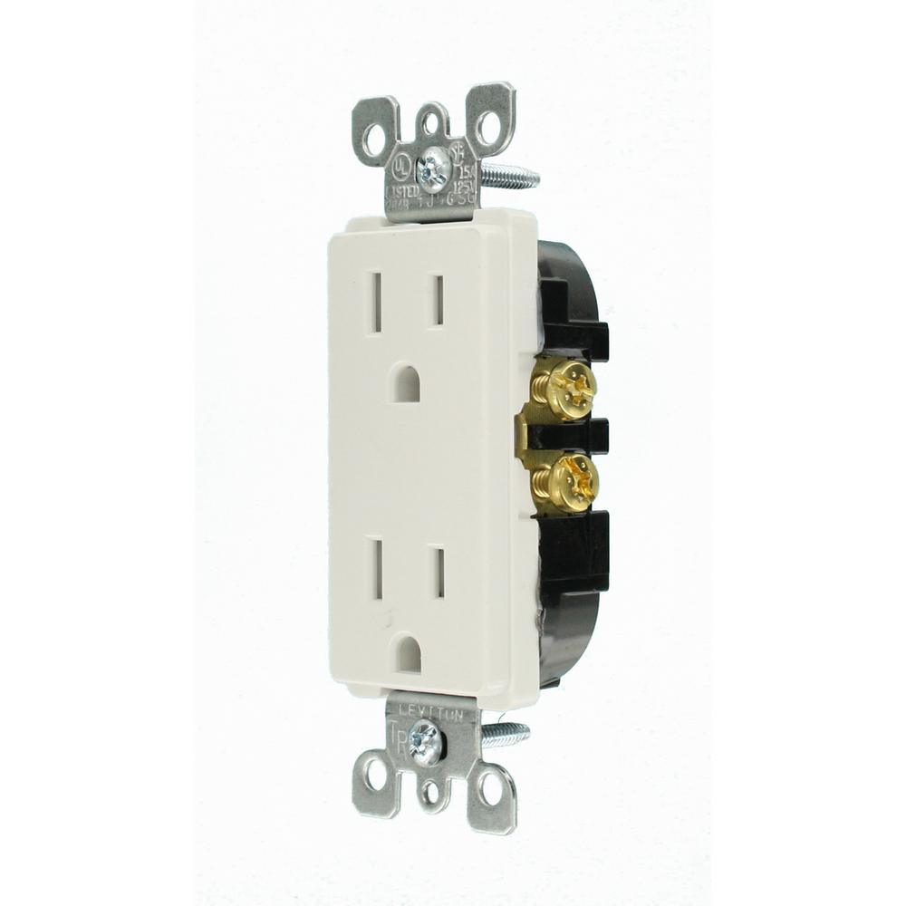 Decora 15 Amp Tamper-Resistant Duplex Outlet, White (10-Pack) - Super Arbor