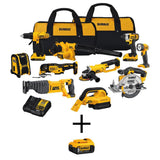 20-Volt Max Lithium-Ion Cordless Combo Kit (10-Tool) w/ (2) Batteries 2.0Ah, Charger & Tool Bag - Super Arbor