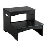 2-Step Black Wood Bedroom Step Stool - Super Arbor