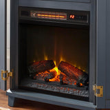 Marshfield 25 in. Freestanding Wall Mantel Electric Fireplace in Dark Blue - Super Arbor