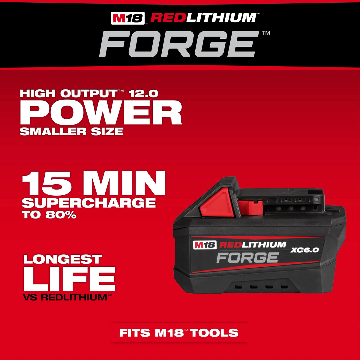 Milwaukee M18 18-Volt Lithium-Ion Battery 3-Pack: (1) High Output 6.0Ah + (2) 5.0Ah