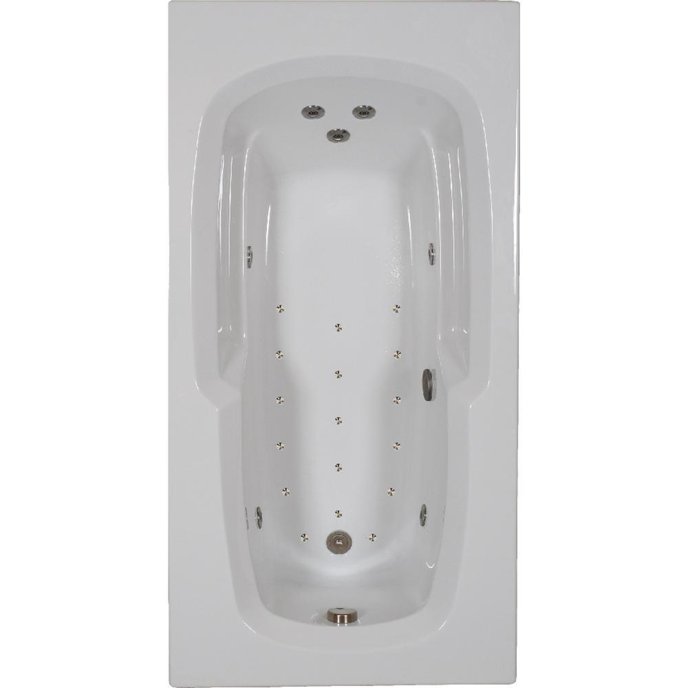 72 in. Acrylic Rectangular Drop-in Combination Bathtub in White - Super Arbor