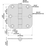 3 in. Satin Brass 5/8 in. Radius Door Hinge