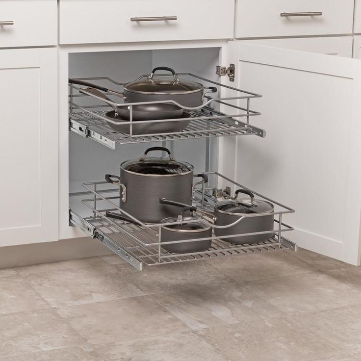 Simply Put 20.5-in W x 14.6875-in H 2-Tier Pull Out Metal Soft Close Baskets & Organizers