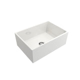 Farmhouse Apron-Front Fireclay 27 in. Single Bowl Kitchen Sink in White with Grid - Super Arbor