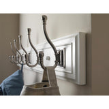 27 in. White and Satin Nickel Architectural Hook Rack - Super Arbor