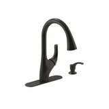 Trielle Single-Handle Pull-Down Sprayer Kitchen Faucet in Vibrant Stainless - Super Arbor