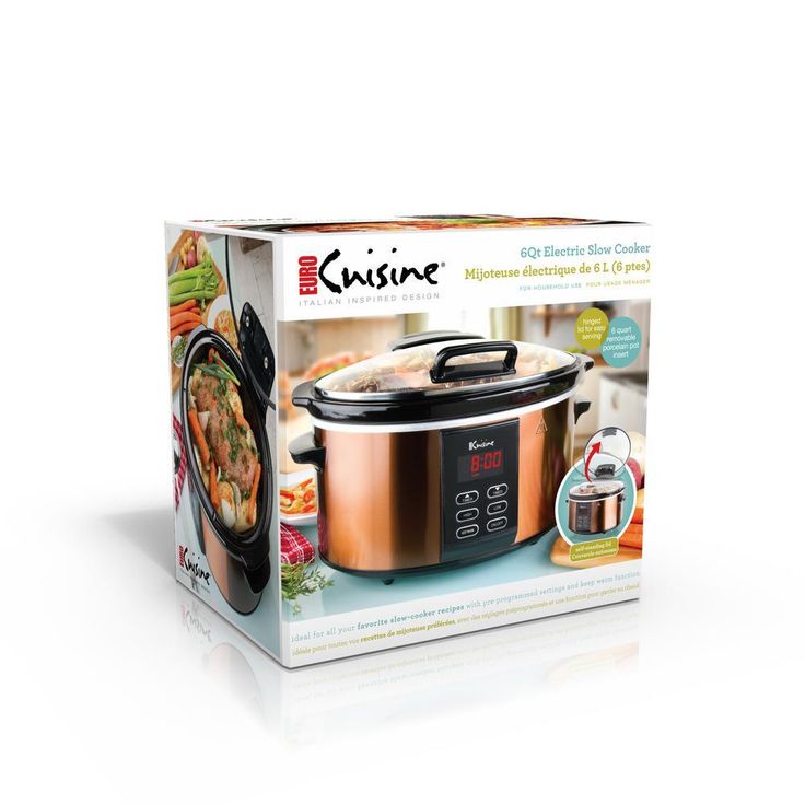 6 Qt. Copper Electric Digital Slow Cooker