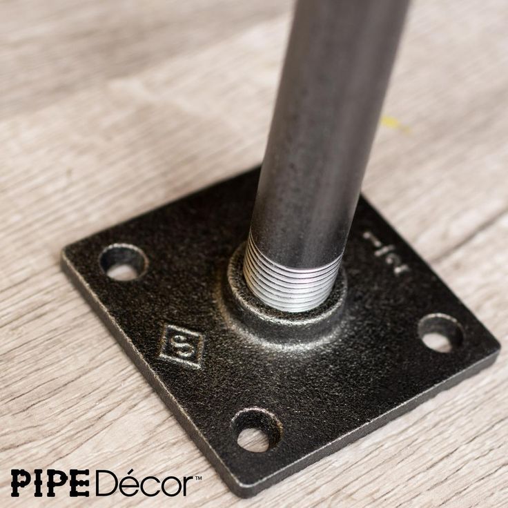 1/2 in. x 1.5 ft. L Black Steel Pipe Square Flange Table Leg Kit (Set of 4)