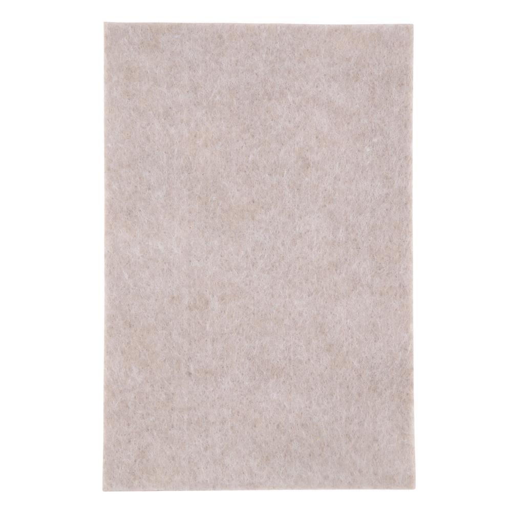Scotch 4 in. x 6 in. Beige Rectangle Surface Protection Felt Floor Pads (2-Pack) - Super Arbor