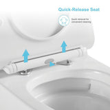 1-Piece 1.28 GPF High Efficiency Single-Flush Elongated Skirted Toilet All-in-One Toilet in White Seat Included - Super Arbor