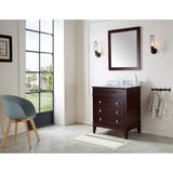 ANZZI Wineck Series 30-in Gray Single Sink Bathroom Vanity with Carrara White Natural Marble Top (Mirror Included) - Super Arbor