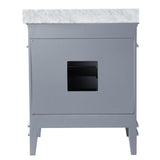 ANZZI Wineck Series 36-in White Single Sink Bathroom Vanity with Carrara White Natural Marble Top (Mirror Included) - Super Arbor