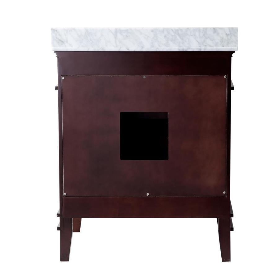 ANZZI Wineck Series 36-in White Single Sink Bathroom Vanity with Carrara White Natural Marble Top (Mirror Included) - Super Arbor