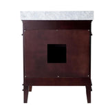 ANZZI Wineck Series 36-in White Single Sink Bathroom Vanity with Carrara White Natural Marble Top (Mirror Included) - Super Arbor