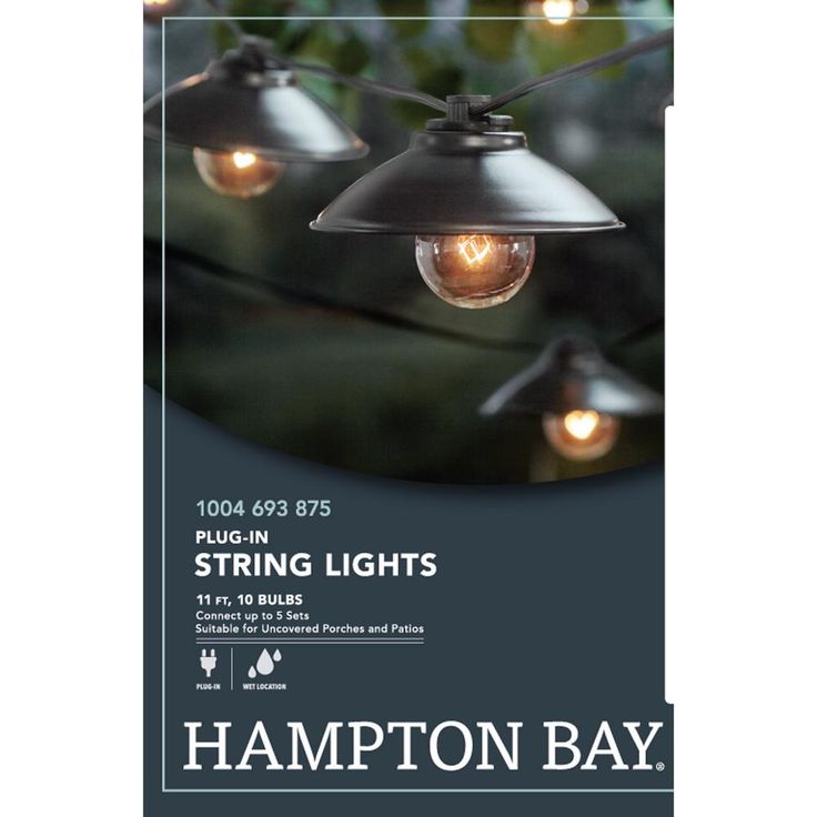 Outdoor/Indoor 11 ft. Line Voltage G40 Bulb Incandescent String Light (10-Heads)
