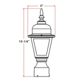 Maple Street Black Outdoor Die-Cast Post Mount Light Fixture
