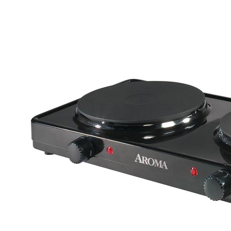 2-Burner 7.5 in. Black Diecast Hot Plate with Temperature Control