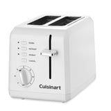Compact 2-Slice White Wide Slot Toaster with Crumb Tray