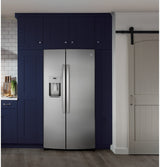 GE 21.8 cu. ft. Side-by-Side Refrigerator, Fingerprint Resistant Stainless Steel, Counter-Depth (GZS22IYNFS)