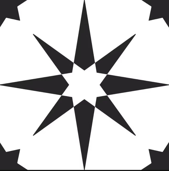 FloorPops Black and White 2.76-mil x 12-in W x 12-in L Water Resistant Peel and Stick Vinyl Tile Flooring