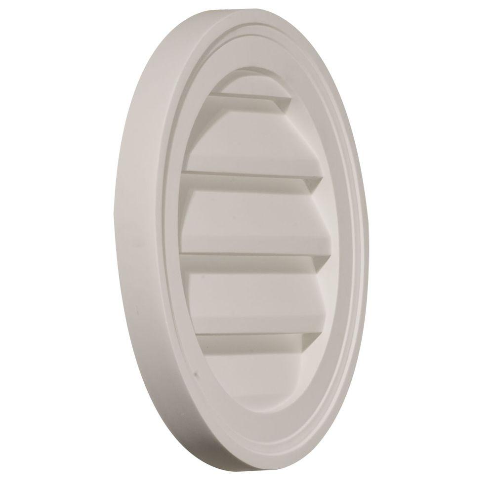 16 in. x 16 in. Round Primed Polyurethane Paintable Gable Louver Vent - Super Arbor