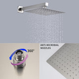 1-Spray Patterns with 2.66 GPM 10 in. Wall Mount Dual Shower Heads with Rough-In Valve Body and Trim in Brushed Nickel - Super Arbor