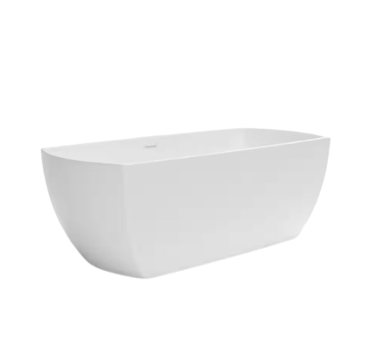 W-I-D-E Series Bloomfield 67 in. Acrylic Freestanding Tub in White, Drain in White