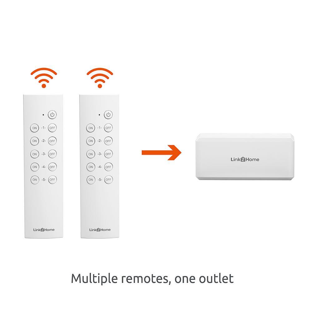 Wireless Indoor Remote Control Outlet Switch with 5 RCVs and 2 Remotes - Super Arbor