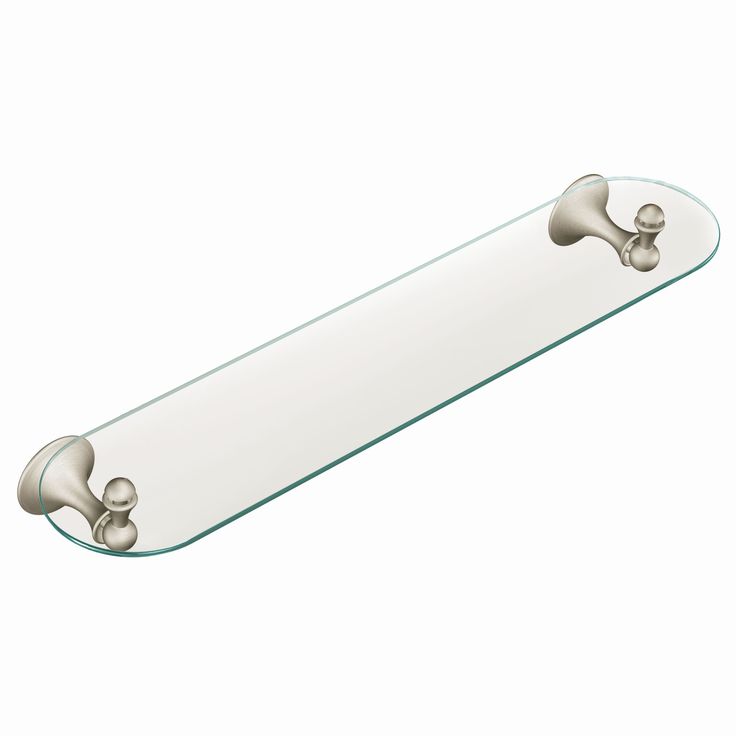 Moen Lounge Chrome 1-Tier Glass Wall Mount Bathroom Shelf