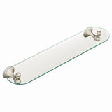 Moen Lounge Chrome 1-Tier Glass Wall Mount Bathroom Shelf