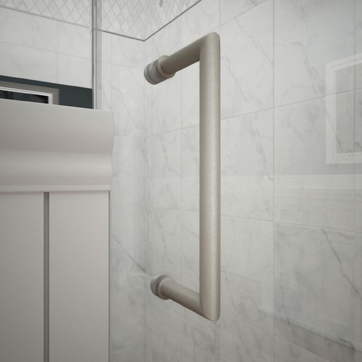 Elegance 34 in. to 36 in. x 72 in. Semi-Frameless Pivot Shower Door in Brushed Nickel