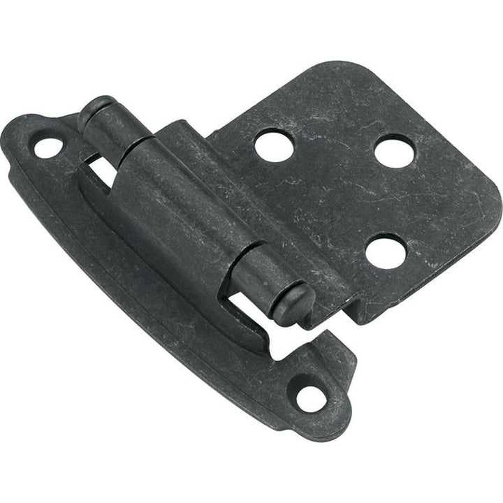 3/8 in. Inset Black Iron Self-Closing Hinge (2-Pack)