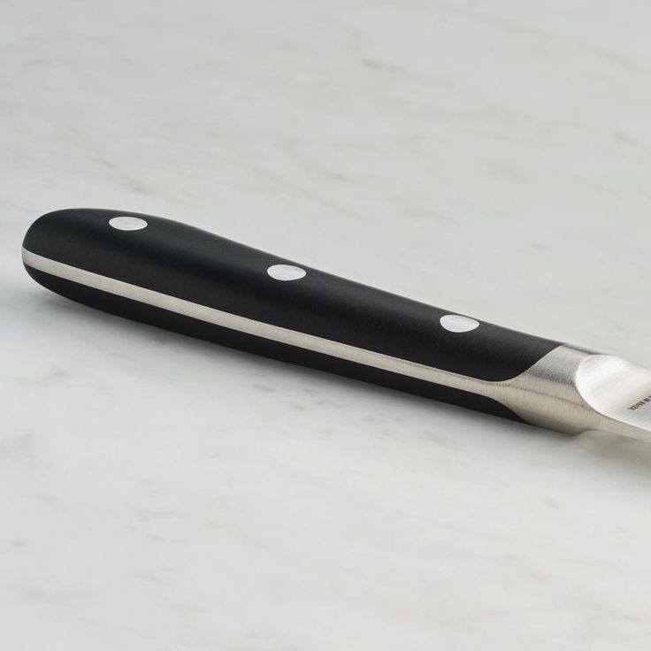 5 in. High Carbon Steel Full T Blade with Serrated Edge Steak Knife with Black Polycarbonate Handle (Set of 4)