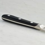 5 in. High Carbon Steel Full T Blade with Serrated Edge Steak Knife with Black Polycarbonate Handle (Set of 4)
