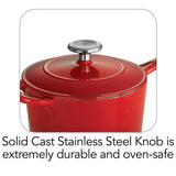 Gourmet 2.5 qt. Porcelain-Enameled Cast Iron Sauce Pan in Gradated Red with Lid