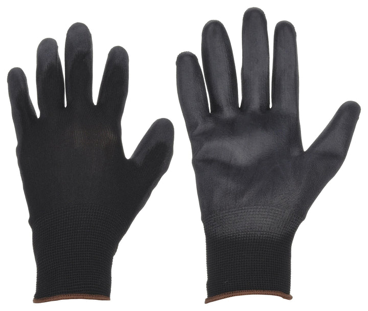CONDOR Black Polyurethane Palm Dipped Safety Gloves M, ANSI Abrasion Level 3