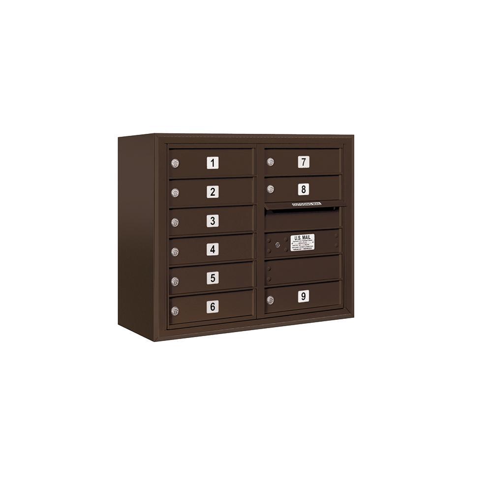 3800 Horizontal Series 9-Compartment Surface Mount Mailbox - Super Arbor