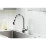 Market Single-Handle Pull-Down Sprayer Kitchen Faucet in Chrome - Super Arbor