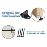 5 ft./60 in. Black Sliding Barn Door Track and Hardware Kit with I-Shape Hanger For Single Door - Super Arbor