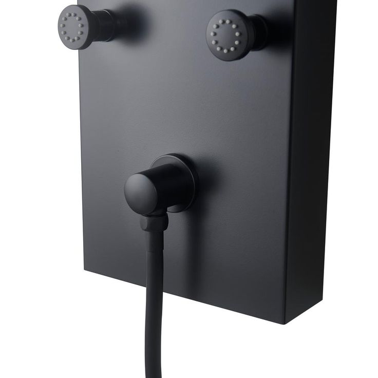 65 in. 8-Jet Rainfall Shower System with Waterfall Shower Head and Shower Wand in Black Painted Stainless Steel