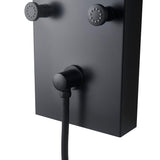 65 in. 8-Jet Rainfall Shower System with Waterfall Shower Head and Shower Wand in Black Painted Stainless Steel